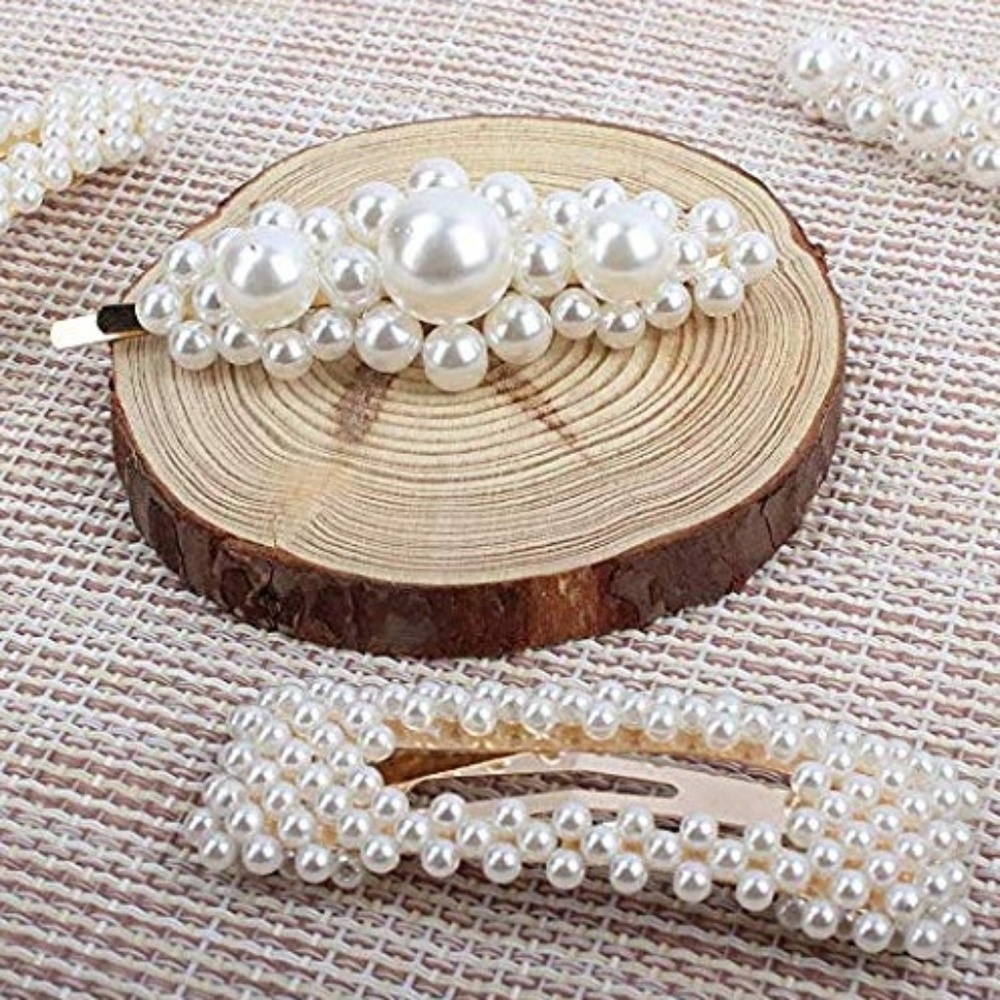 EIGHT - Trendy Faux Pearl Large Hair Clips & Pins